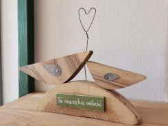 Ptaszki z drewna "Tu mieszka miłość"