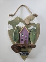 Serce z domkami - fiołek